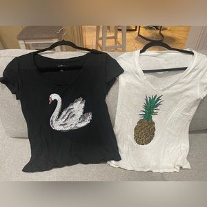 2 New York and Company SoHo Graphic Tshirts